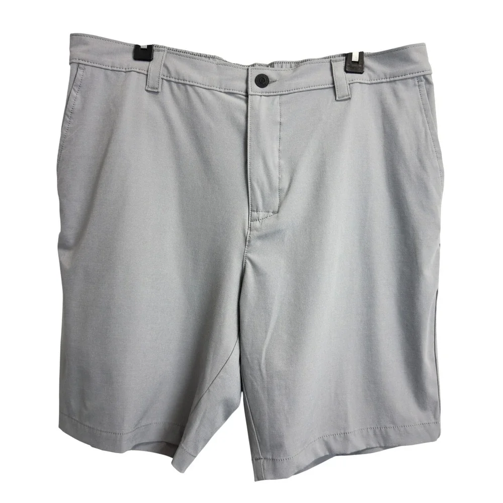 Banana Republic Core Temp Mens 38 Gray Stretch Golf Shorts Elastic Waist 10